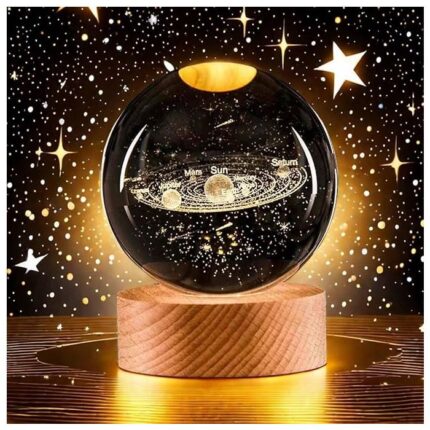 Bola Mágica Cristal 3D Led USB Sistema Solar Grande