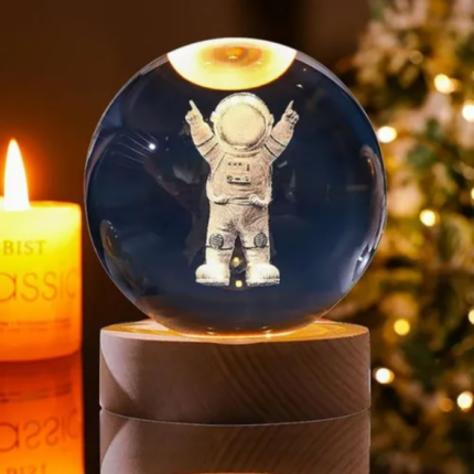 Bola Mágica Cristal 3D Led Luz De Noche USB Astronauta 3 Grande