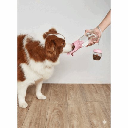 Dispenser Agua y Comida Para Mascotas 350ml ROSA